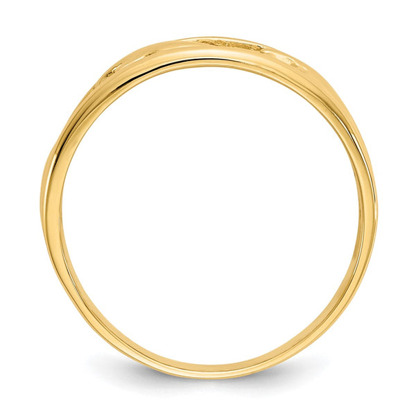 14K Triple Dolphin Wave Band Ring