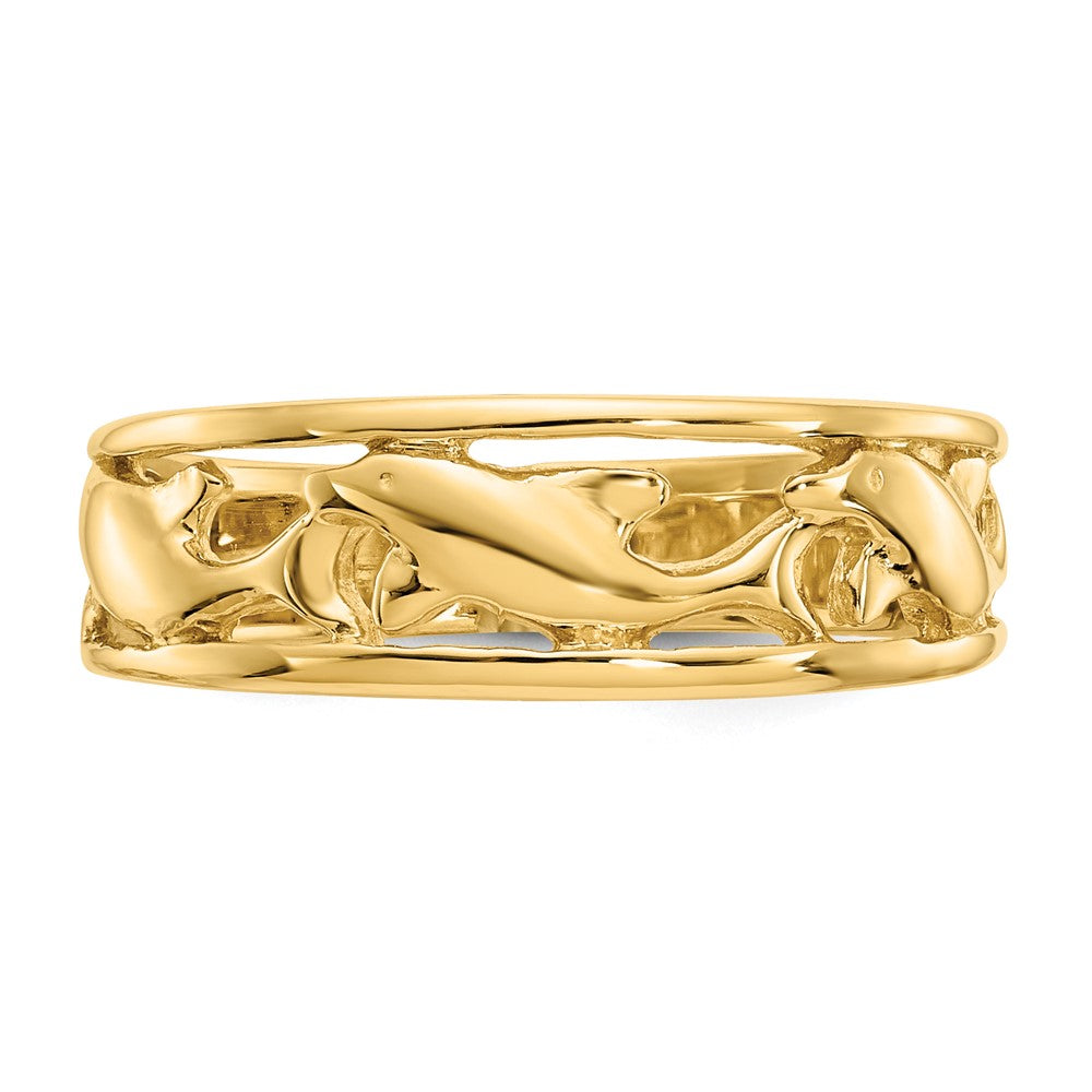 Buy Stylish 14K Triple Dolphin Wave Band Ring - Affordable Luxury Jewelry