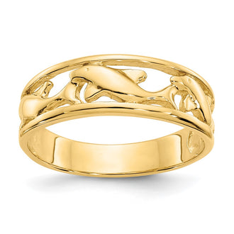 Buy Stylish 14K Triple Dolphin Wave Band Ring - Affordable Luxury Jewelry