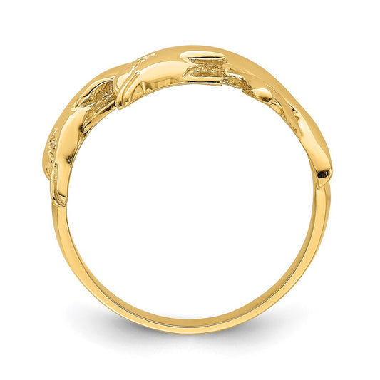 High-Quality 14K Gold Polished Double Dolphin Ring - Stylish & Affordable