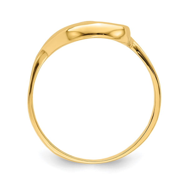 14K Gold Tilted Heart-Shaped Ring