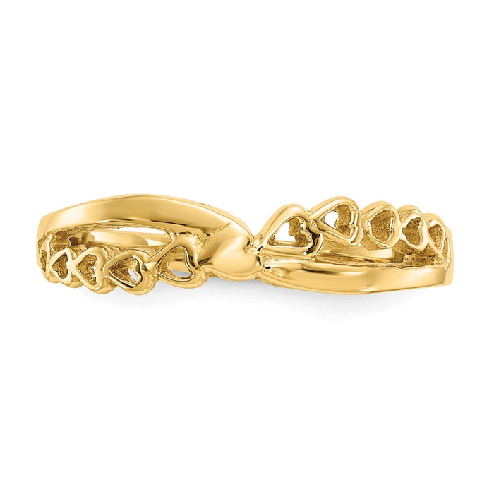 Buy 14K Polished Heart Criss-Cross Design Ring - Stylish & Affordable Luxury!-4