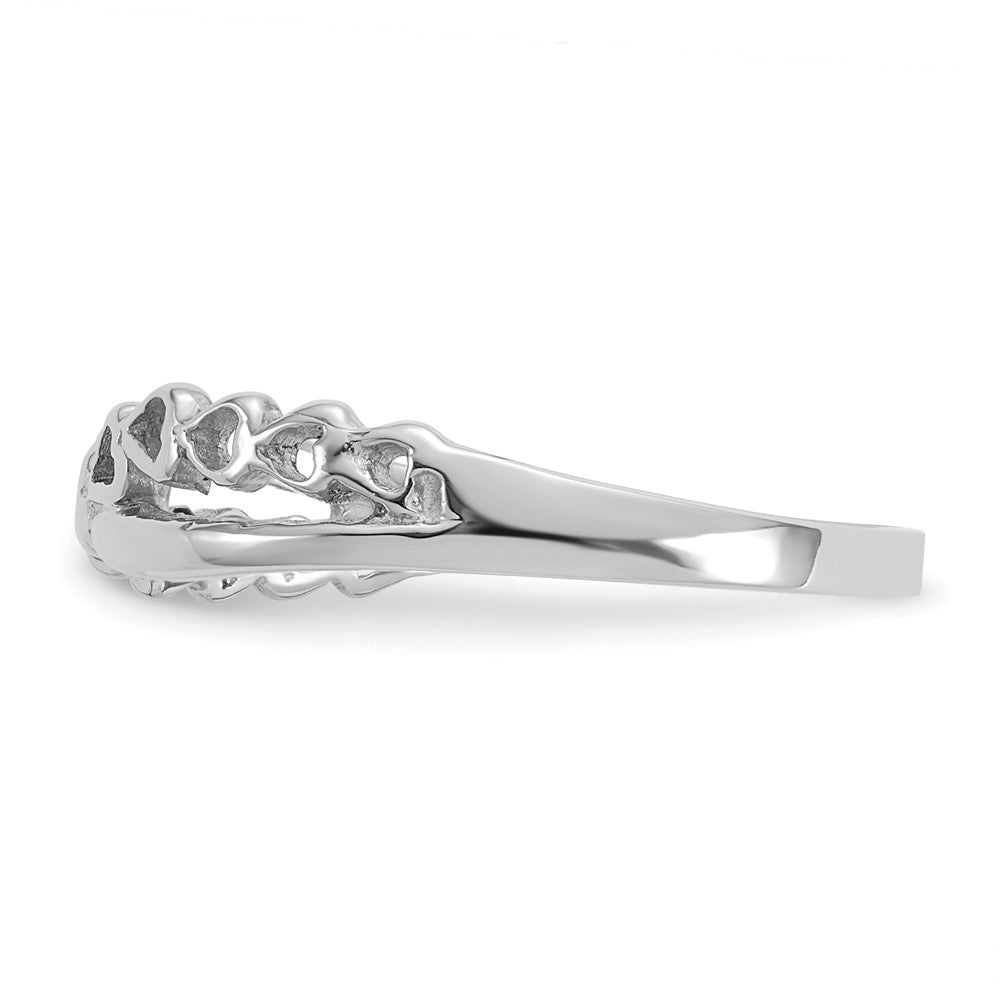 Buy Stylish 14K White Gold Polished Heart Criss-Cross Ring - Affordable Elegance