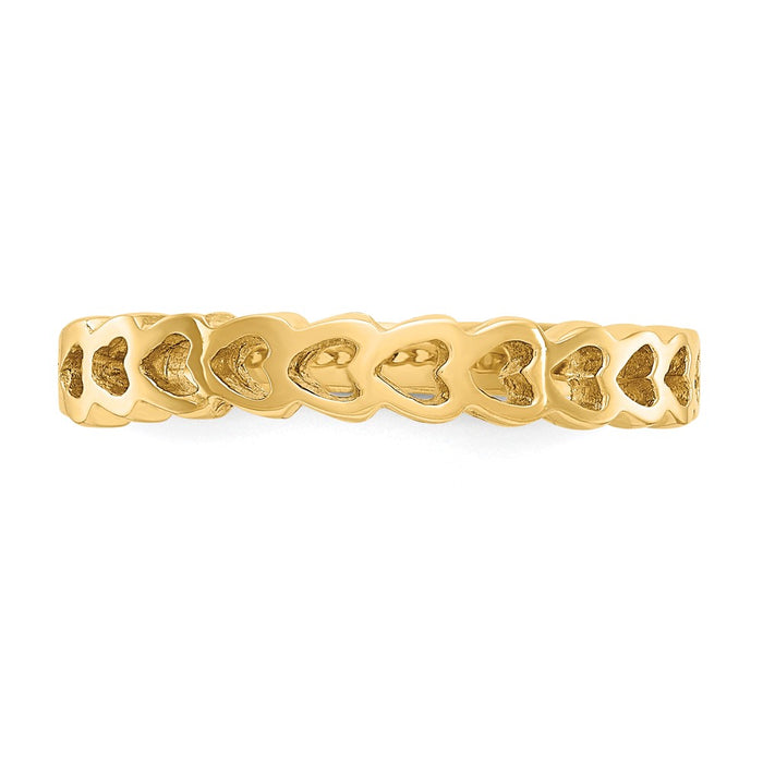 Exclusive 14K Gold Polished Heart Ring - Stylish & Affordable Luxury Jewelry-4