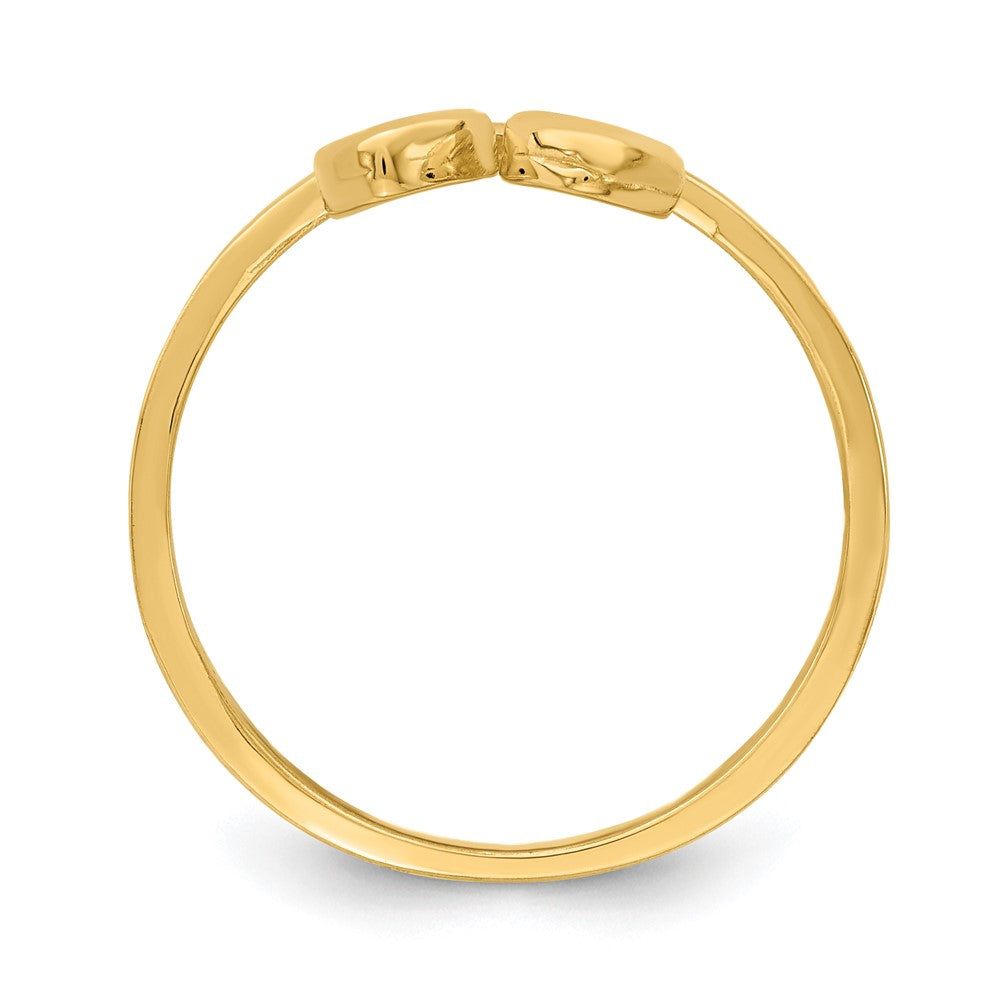 Exclusive 14K Double Heart Drop V-Shaped Ring | Stylish & Affordable Jewelry