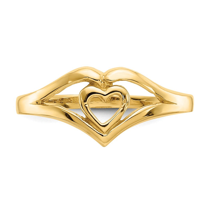 Buy Stylish 14K Gold Polished Heart-Shaped Ring - Exclusive Design, Affordable Price-4