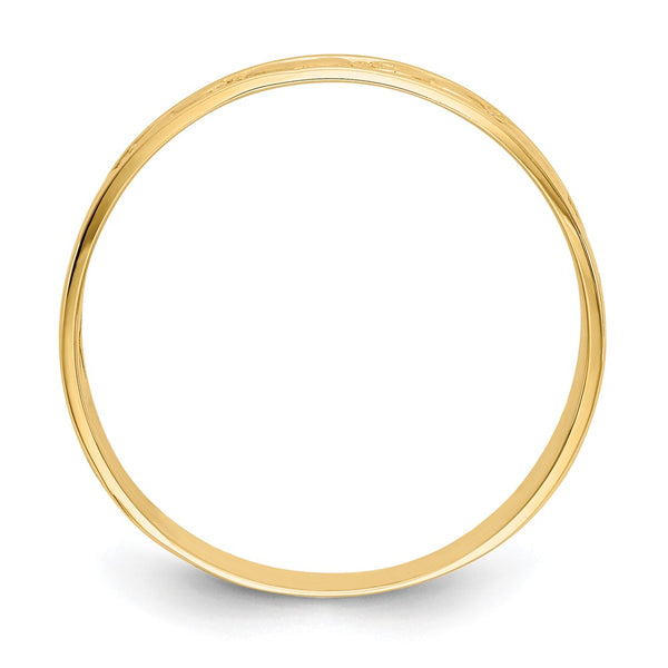 14K Polished X & Heart Design Ring