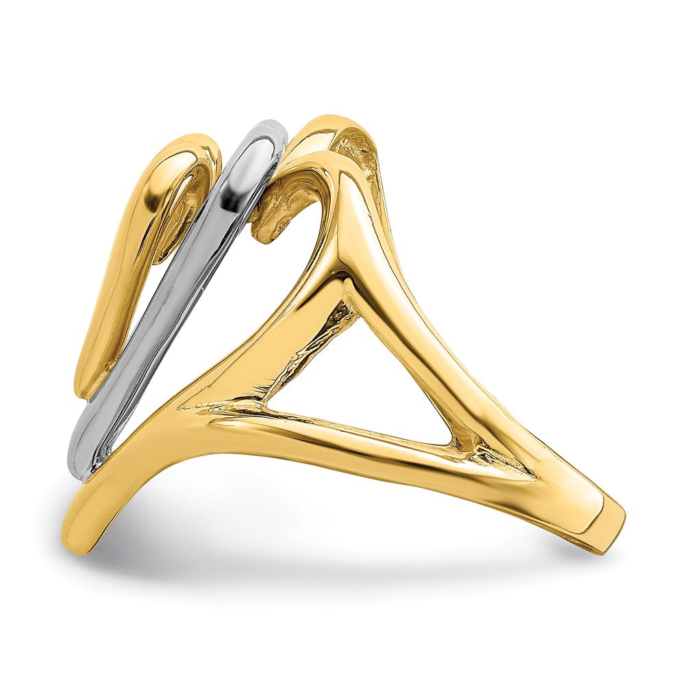 Exclusive 14K Two-Tone Triple Layer Heart Ring - Stylish & Affordable Luxury