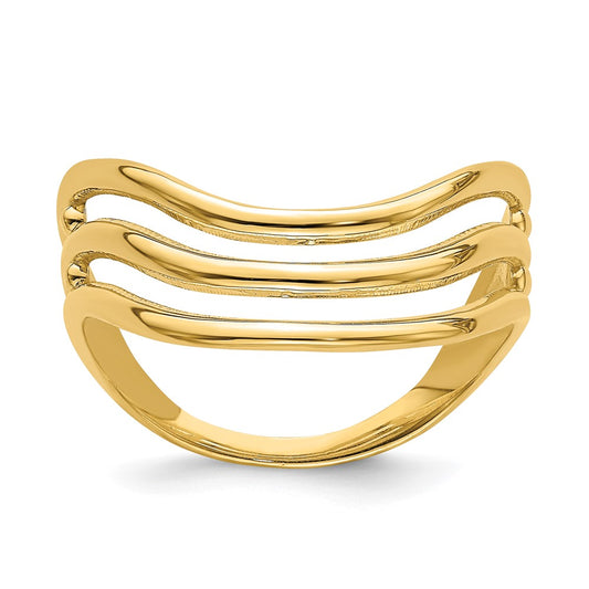 High-Quality 14K Gold Triple Wave Design Thumb Ring - Stylish & Affordable
