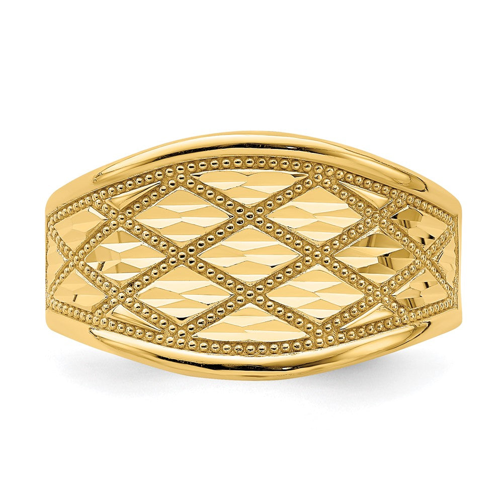 Shop 14K Diamond-Cut Quilted Design Ring - Stylish & Affordable Luxury Jewelry