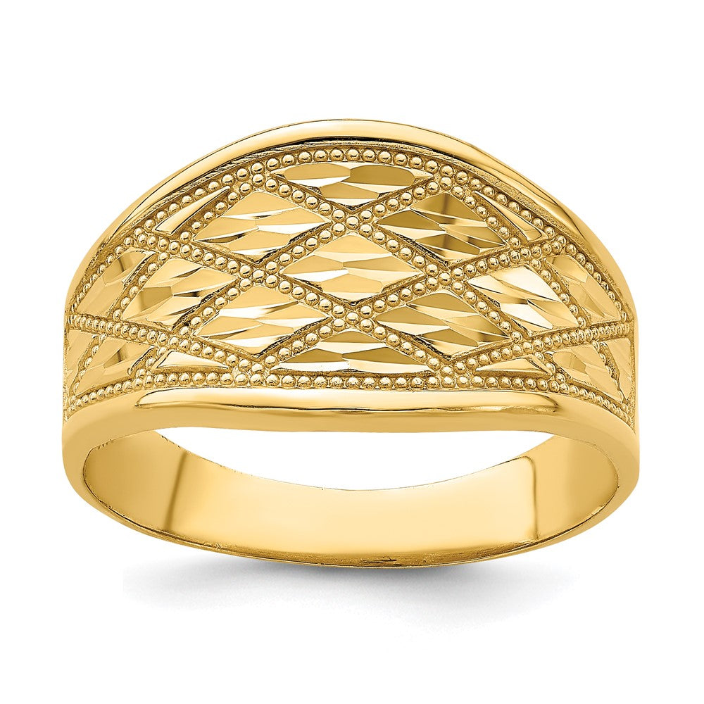 Shop 14K Diamond-Cut Quilted Design Ring - Stylish & Affordable Luxury Jewelry
