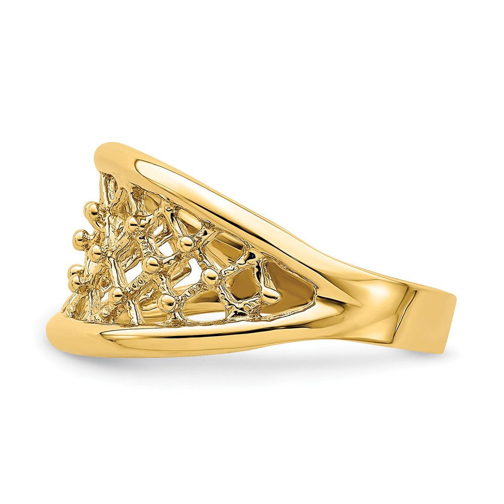 High-Quality 14K Tapered Mesh Band Ring - Stylish Design at Affordable Price