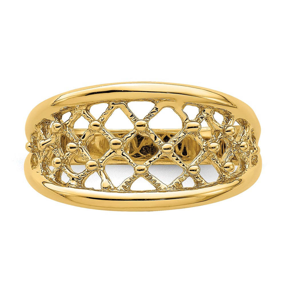 High-Quality 14K Tapered Mesh Band Ring - Stylish Design at Affordable Price