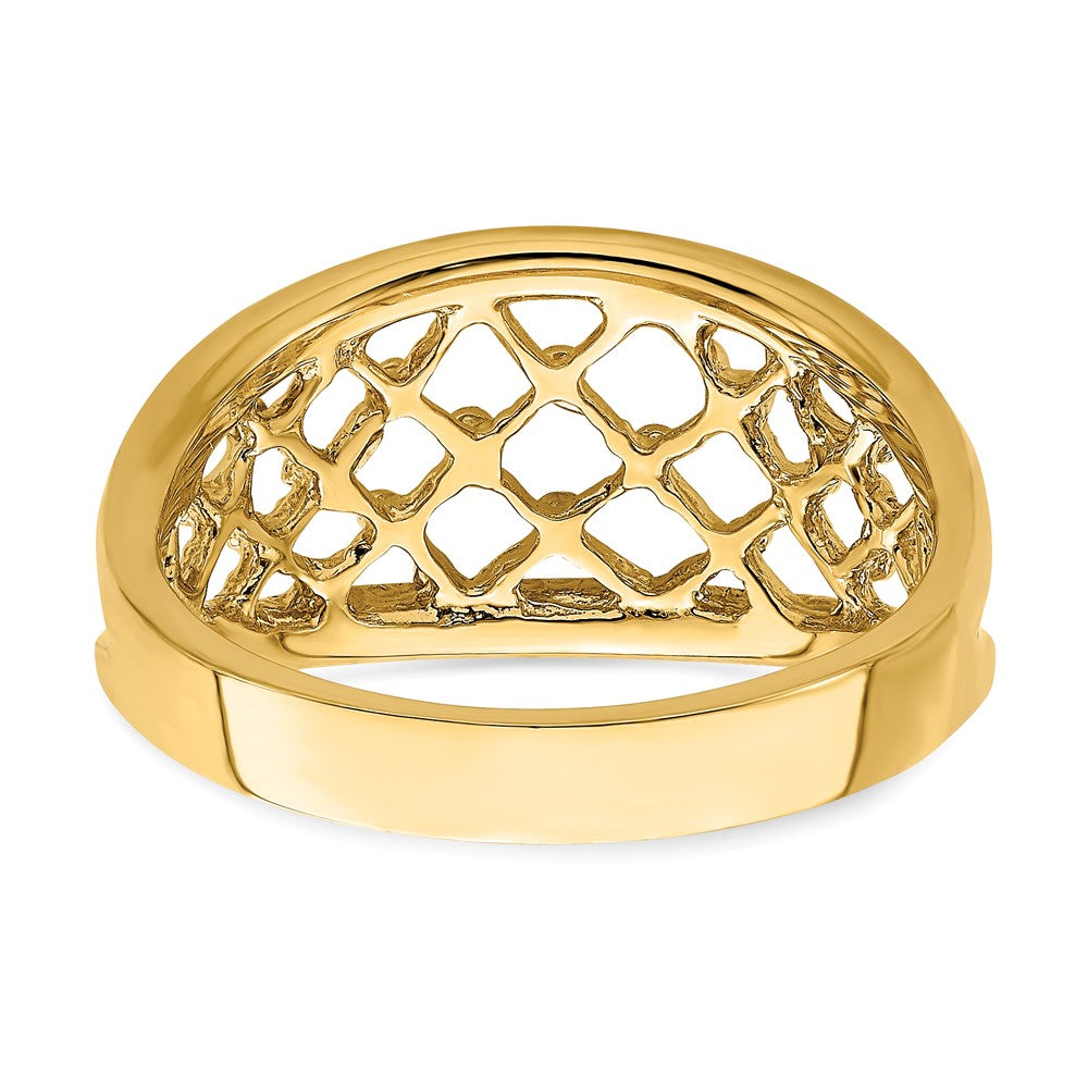 High-Quality 14K Tapered Mesh Band Ring - Stylish Design at Affordable Price