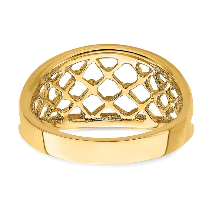 High-Quality 14K Tapered Mesh Band Ring - Stylish Design at Affordable Price-6