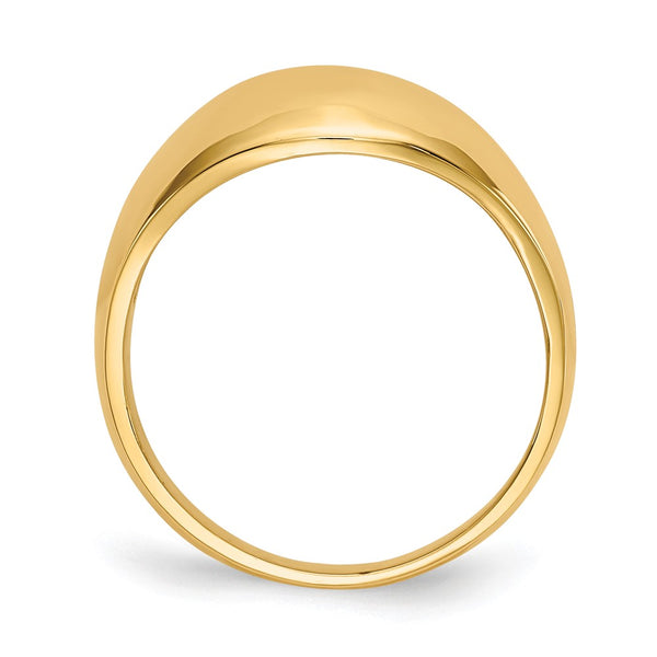 14K Gold 10mm Domed Tapered Cigar Band Ring