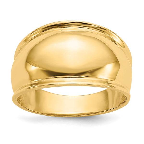 14K Ridge-Textured Dome Band Ring