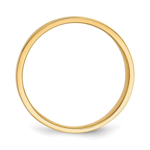 14K Gold 15mm Flat-Top Tapered Cigar Band Ring