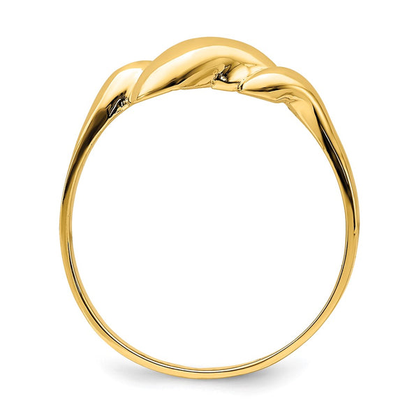 14K Gold Curved Dome Ring