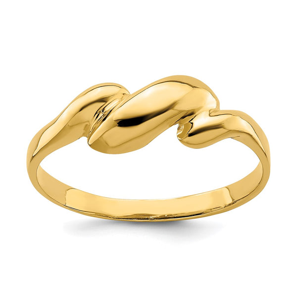 14K Gold Curved Dome Ring