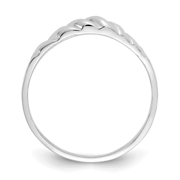Polished Valley Dome Ring in 14K White Gold