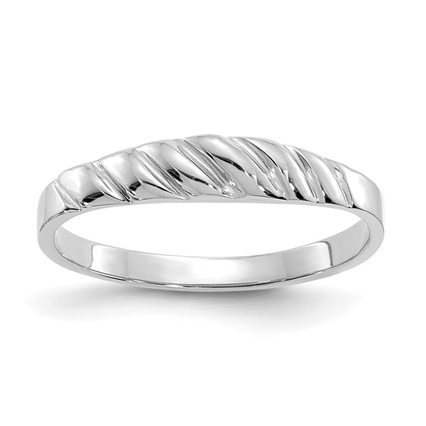 Polished Valley Dome Ring in 14K White Gold