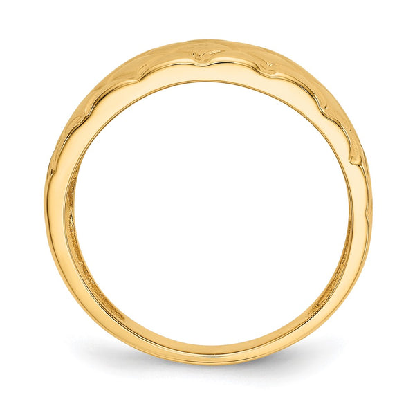 14K Gold Marquise Design Dome Ring
