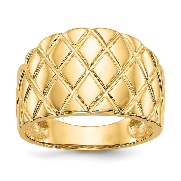 14K Gold Marquise Design Dome Ring