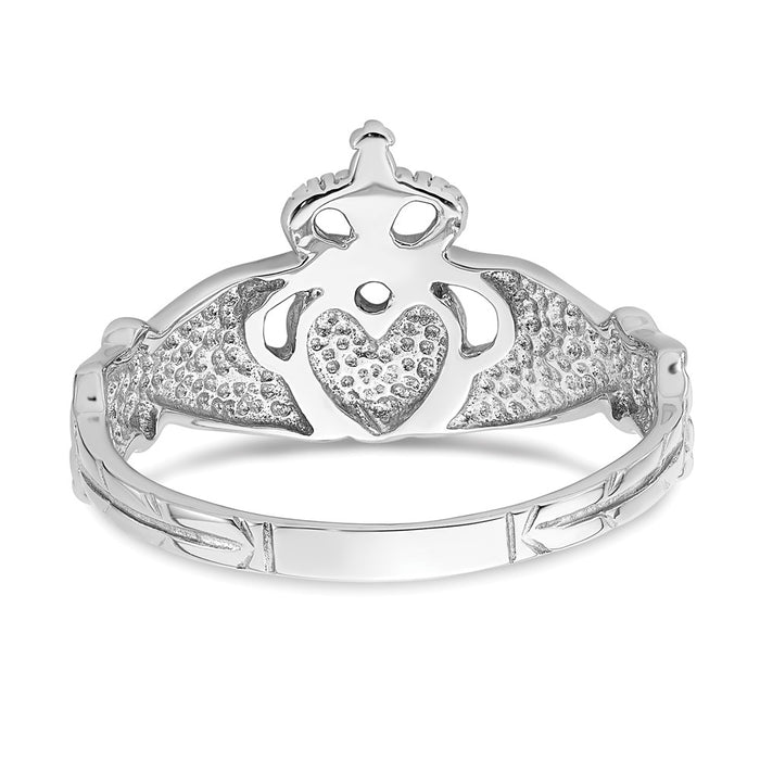 Exclusive 14K White Gold Claddagh Ring - Stylish Design, Affordable Luxury-5