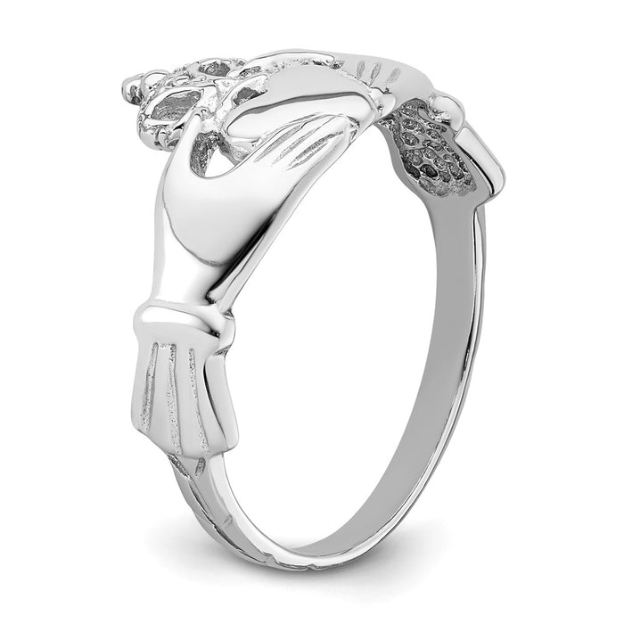Exclusive 14K White Gold Claddagh Ring - Stylish Design, Affordable Luxury-6