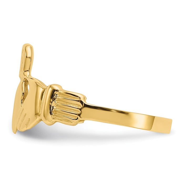 Shop Stylish 14K Gold Men's Claddagh Ring - Affordable Luxury, 10g Weight-3