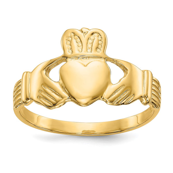 14K Gold Men's Claddagh Ring, 10g Weight