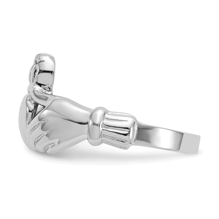 Shop Exclusive Men's Claddagh Ring in 14K White Gold - Stylish & Affordable-4