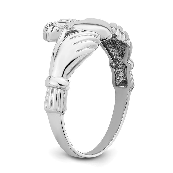 Shop Exclusive Men's Claddagh Ring in 14K White Gold - Stylish & Affordable-7