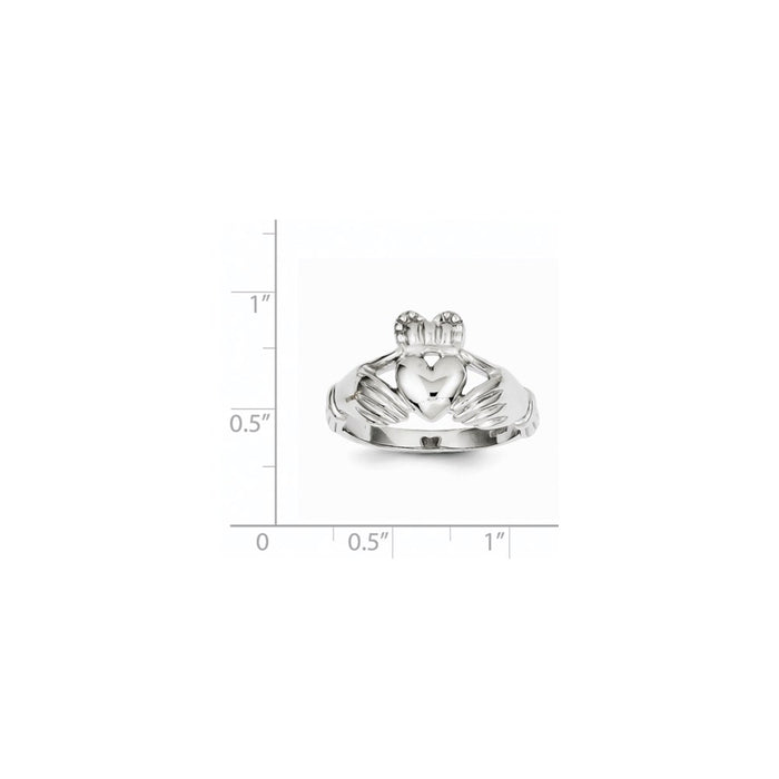 Shop Exclusive Men's Claddagh Ring in 14K White Gold - Stylish & Affordable-3