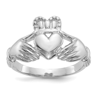 Shop Exclusive Men's Claddagh Ring in 14K White Gold - Stylish & Affordable