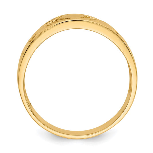 High-Quality 14K Gold Polished Claddagh Ring - Stylish Affordable Elegance