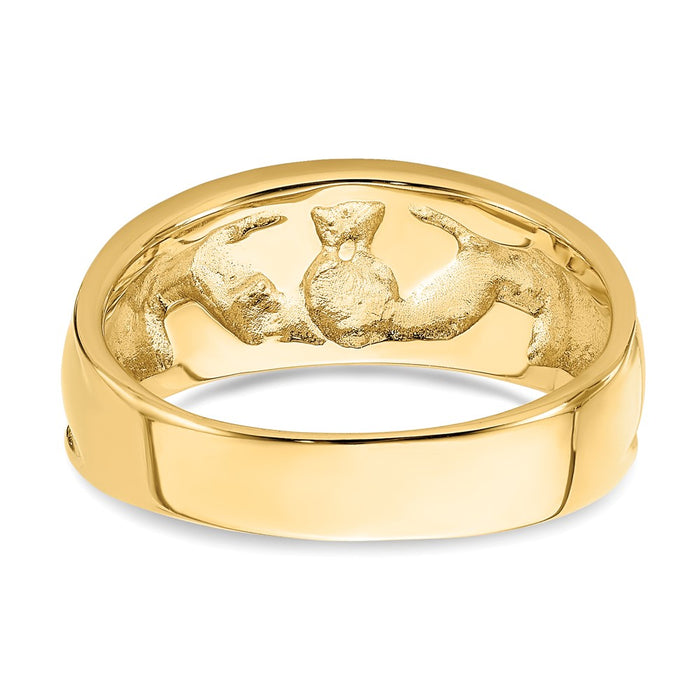 High-Quality 14K Gold Polished Claddagh Ring - Stylish Affordable Elegance-5