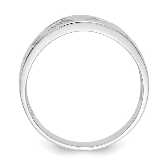 Buy Stylish 14K White Gold Women's Polished Claddagh Ring | Luxury Design, Perfect Fit