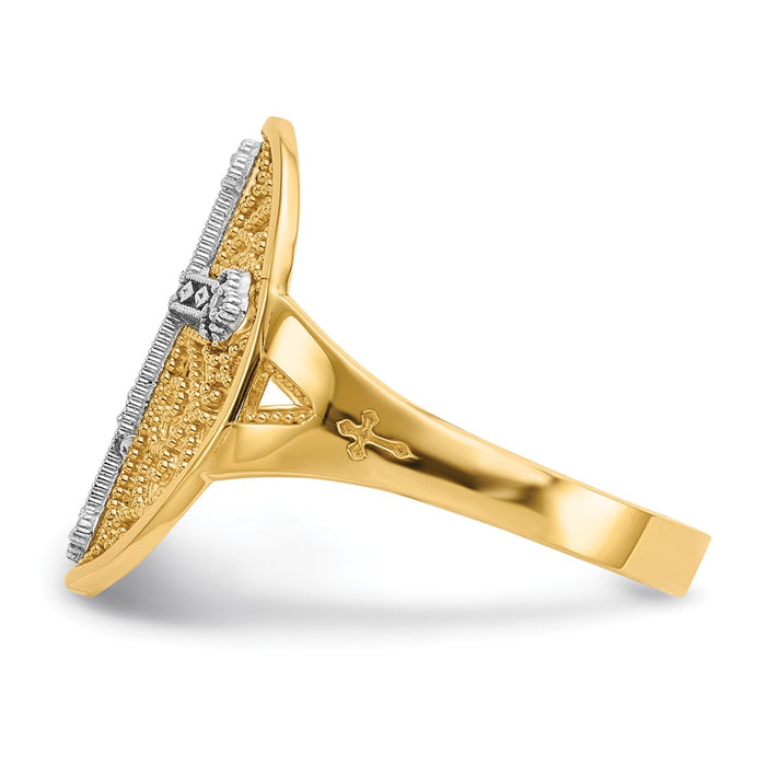 Exclusive 14K Gold Diamond-Accented Filigree Cross Ring - Stylish Design-4