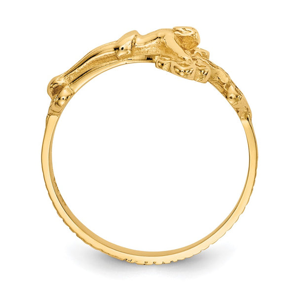 14K Gold Crucifix Ring, Lightweight
