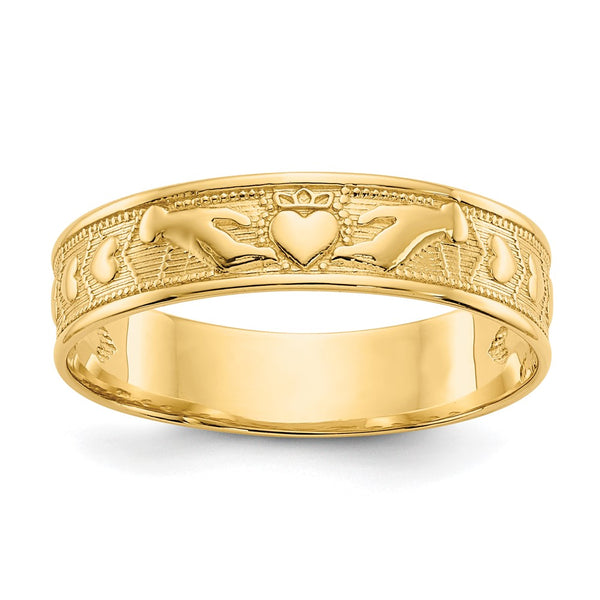 14K Gold Claddagh Ring, 5g Weight