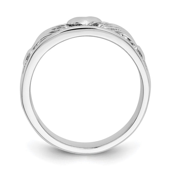 14K White Gold Claddagh Ring Band