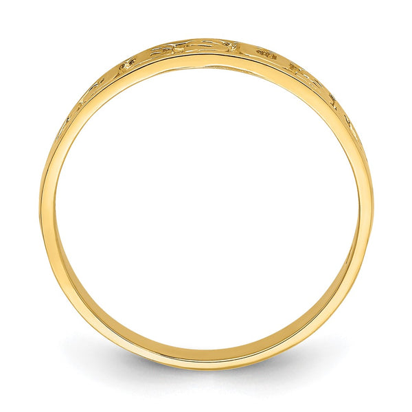 14K Gold Jesus Ring with Heart Accents