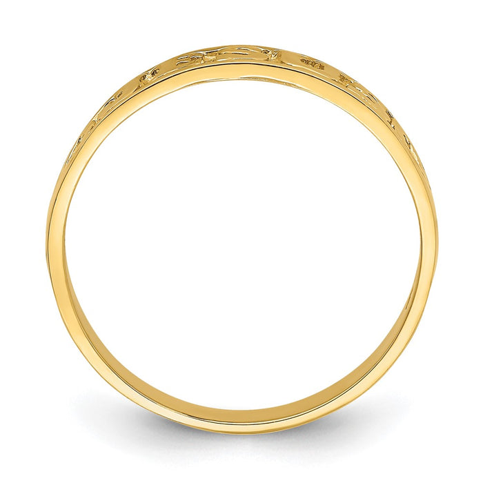High-Quality 14K Gold Jesus Ring with Heart Accents - Stylish & Affordable-2