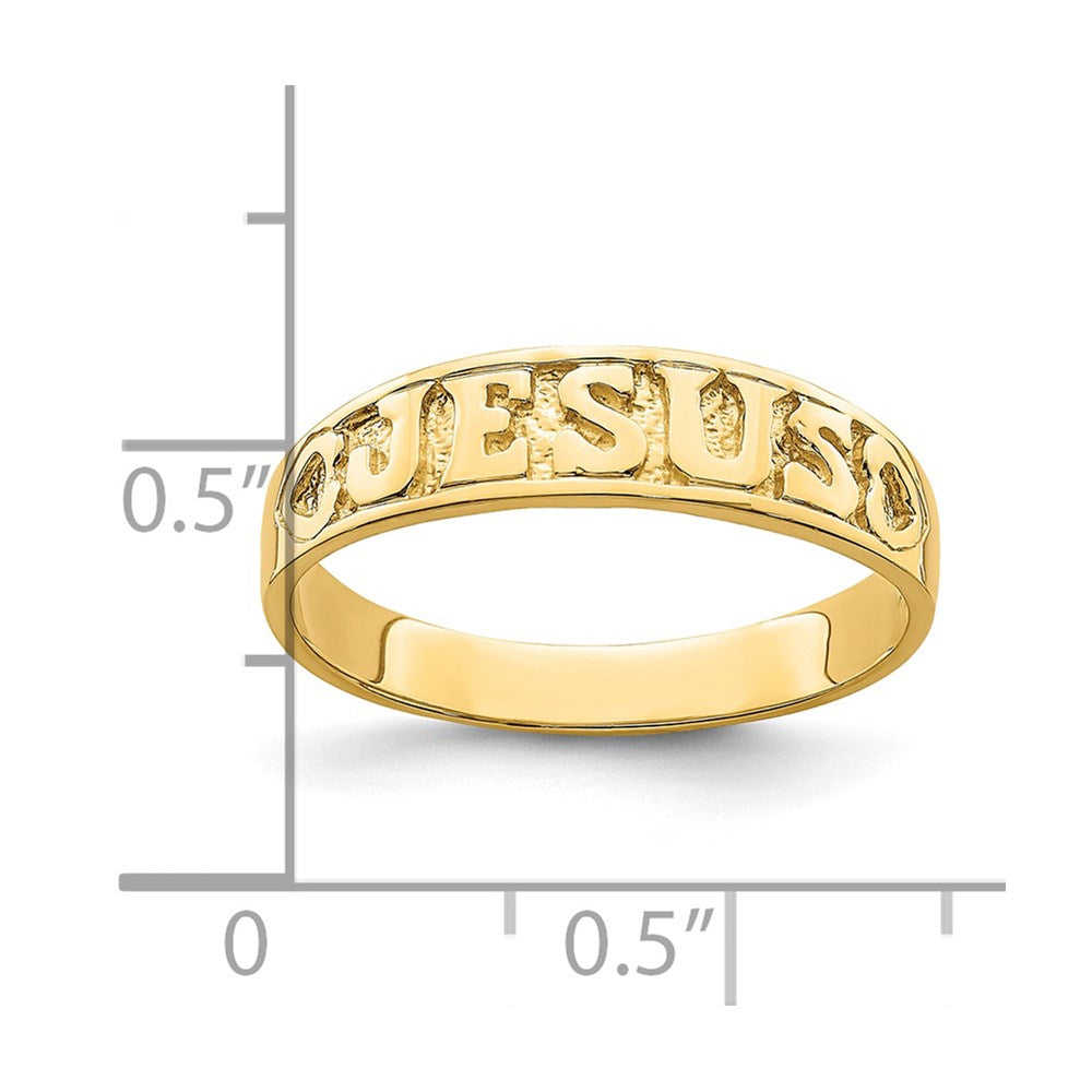 High-Quality 14K Gold Jesus Ring with Heart Accents - Stylish & Affordable