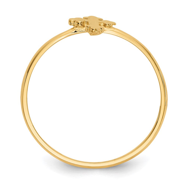 14K Gold Polished Cross Ring - Style GR1-1017382