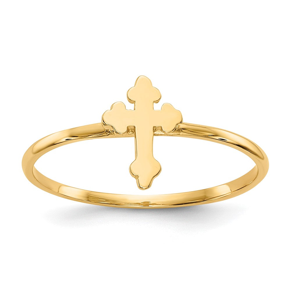 Shop Stylish 14K Gold Polished Cross Ring - High-Quality Luxury Jewelry