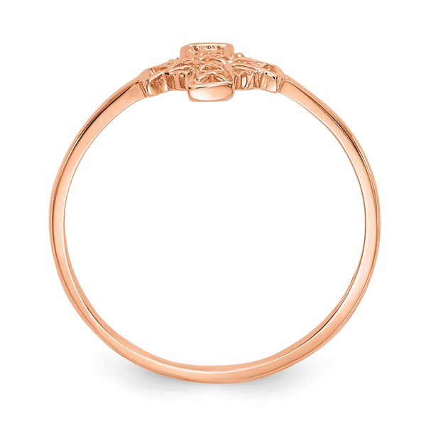 14K Rose Gold Celtic Cross Ring