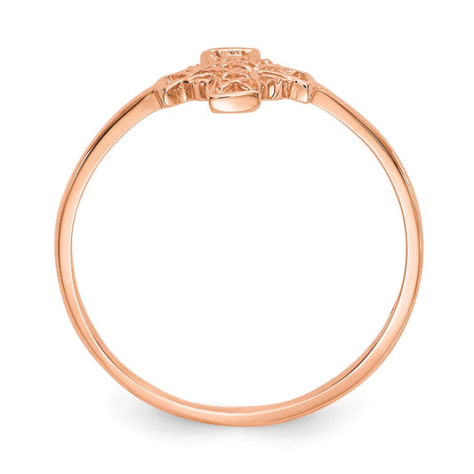 Exclusive 14K Rose Gold Celtic Cross Ring - Stylish & Affordable Elegance